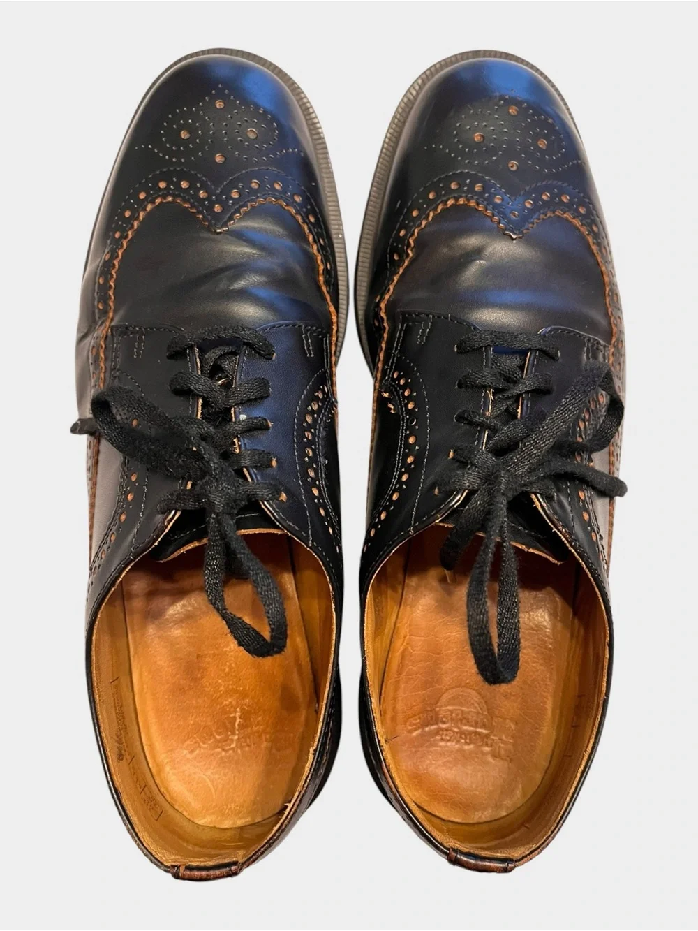 DR. MARTENS 3989 Black Leather Wingtip Brogue Oxford Shoes Men’s US 11